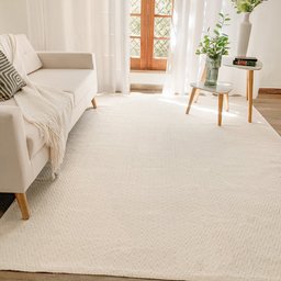 Tapete Para Sala 200 x 300 Algodão Cru Bege Palha Tapete Grande Decoração - 1