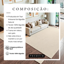 Ver imagem 7 de Tapete para Sala Escritório 2,00 x 3,00 Grande 100% Algodão Cru Antiderrapante Decoração Minimalista