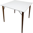 Ver imagem 2 de Mesa Jantar Quadrada 90cm MDF Branco Pé Palito + Suporte V