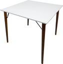 Ver imagem 2 de Mesa Jantar Quadrada 90cm MDF Branco Pé Palito + Suporte V