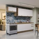 Ver imagem 1 de Armário de Cozinha Completa 100% Mdf 300cm Nogueira/branco Celeste Kappesberg