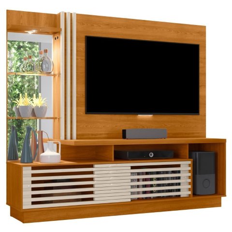 Estante Home para Tv 60 Polegadas Frizz Plus Cinamomo Off White Madetec