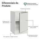 Ver imagem 3 de Balcão de Cozinha 50cm 1 Porta (sem Tampo) Branco Veludo Lux Madesa