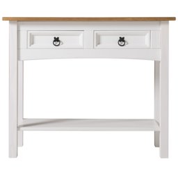 Aparador de Madeira Maciça com 2 Gavetas Branco Lavado - 6
