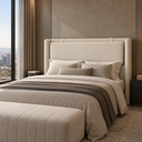 Ver imagem 1 de Cabeceira Casal Estofada 168x118cm Design Moderno Off White