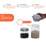 Kit 2 potes de vidro com tampa inox bolhas redondo 800ml e 1300ml - Mozcada - 3
