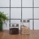 Ver imagem 5 de Kit 2 potes de vidro com tampa inox bolhas redondo 800ml e 1300ml - Mozcada