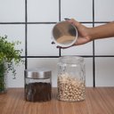 Ver imagem 6 de Kit 2 potes de vidro com tampa inox bolhas redondo 800ml e 1300ml - Mozcada