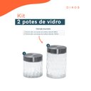 Ver imagem 2 de Kit 2 potes de vidro com tampa inox bolhas redondo 800ml e 1300ml - Mozcada