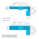 Ver imagem 4 de Cozinha Modulada Completa com Tampo 8 Peças Legno Crema com Vidro Reflecta Lis Luciane Móveis
