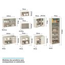 Ver imagem 3 de Cozinha Modulada Completa com Tampo 8 Peças Legno Crema com Vidro Reflecta Lis Luciane Móveis