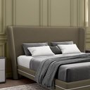 Ver imagem 2 de Cabeceira Design para Cama Casal Torres Pés em Madeira Veludo Castor G91 - Gran Belo