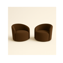 Ver imagem 1 de Kit 02 Poltronas Curva Orgânica Nature Gaia Suede - Montanaris Decor