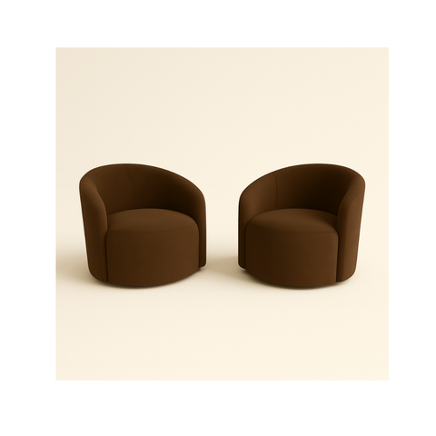 Kit 02 Poltronas Curva Orgânica Nature Gaia Suede - Montanaris Decor