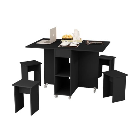 Mesa Jantar Dobravel Moderna com Rodizio Jade Basoto Brasil