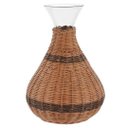 Ver imagem 1 de DECANTER EM VIDRO E RATAN TRANSPARENTE E MARROM