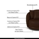 Ver imagem 4 de Poltrona Decorativa Base Giratória Galáxia com Almofadas PU Marrom G45 - Gran Belo
