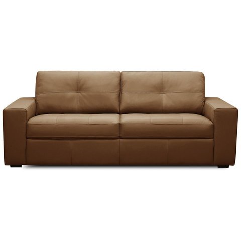 Sofá 3 Lugares para Sala de Estar Living 205cm Vienne L06 Couro Marrom Claro - Lyam Decor