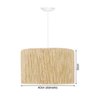 Pendente Teto Sisal Natural Redondo Shalon 150cm Fio Branco D40 - 3