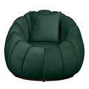 Ver imagem 4 de Poltrona Redonda Concha C/ Almofada Base Fixa Veludo Verde - Belliv Decor