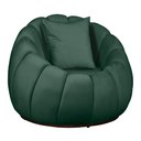 Ver imagem 1 de Poltrona Redonda Concha C/ Almofada Base Fixa Veludo Verde - Belliv Decor