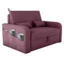 Ver imagem 5 de Sofá Cama 2 Lugares com Baú Hiram Veludo Rosê