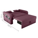 Ver imagem 3 de Sofá Cama 2 Lugares com Baú Hiram Veludo Rosê