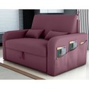 Ver imagem 1 de Sofá Cama 2 Lugares com Baú Hiram Veludo Rosê