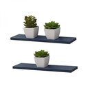 Ver imagem 1 de Kit 2 Prateleiras 70x10cm Azul com Suporte Invisível