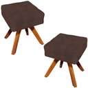 Ver imagem 1 de Kit 2 Puffs Decorativos Base Giratória Karen Suede Marrom - Gran Belo