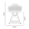 Kit 2 Cadeiras Charles Eames Braço Branca Ferro Cromado - 7