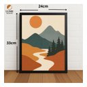 Ver imagem 2 de Quadro Decorativo Paisagem Montanhosa com Moldura e Vidro Preto