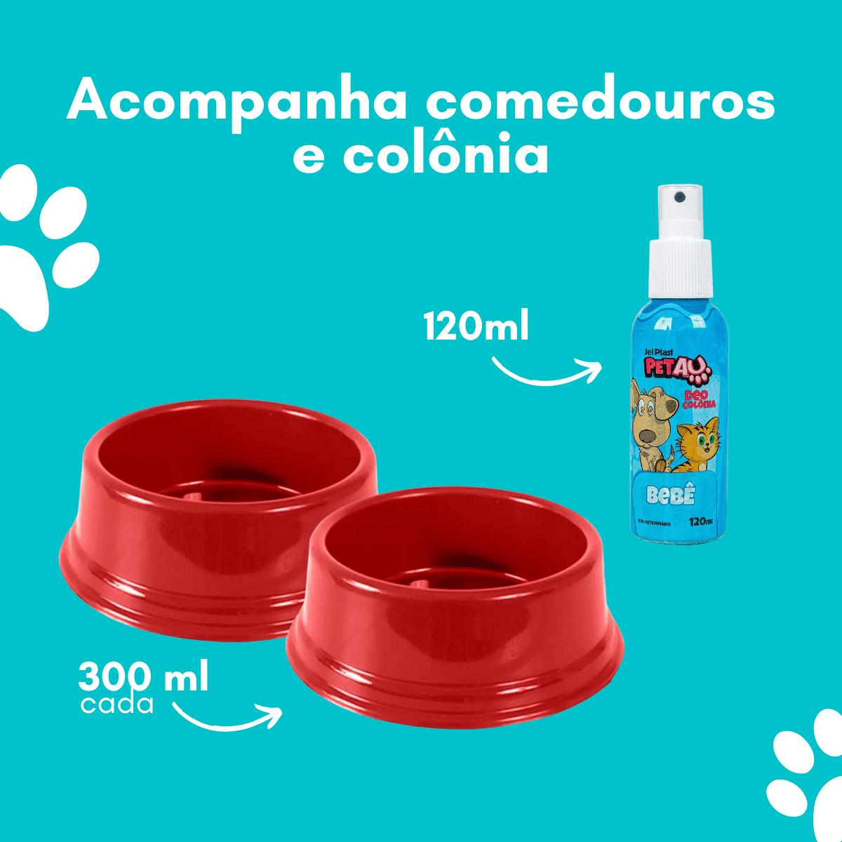 Kit Pet Com Cama Cachorro Gato M 57X37 Mais Lindo Da Casa - 5