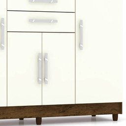 Cômoda Sapateira para Quarto 4 Portas 3 Gavetas 152cm Agrado V02 Imbuia/Champanhe - Mpozenato - 5