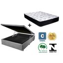 Ver imagem 3 de Cama Box Baú Casal Conforto Sintético Cinza + Colchão Casal Conforto Espuma D23 24x138x188