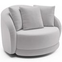 Ver imagem 1 de Poltrona Decorativa Base Giratória Witta M03 Veludo Cinza - Lyam Decor
