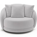 Ver imagem 5 de Poltrona Decorativa Base Giratória Witta M03 Veludo Cinza - Lyam Decor