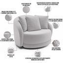 Ver imagem 7 de Poltrona Decorativa Base Giratória Witta M03 Veludo Cinza - Lyam Decor