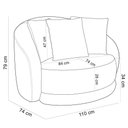 Ver imagem 3 de Poltrona Decorativa Base Giratória Witta M03 Veludo Cinza - Lyam Decor
