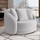 Ver imagem 6 de Poltrona Decorativa Base Giratória Witta M03 Veludo Cinza - Lyam Decor