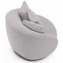 Ver imagem 2 de Poltrona Decorativa Base Giratória Witta M03 Veludo Cinza - Lyam Decor