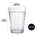 Ver imagem 3 de Kit 24 Copos Americanos Vidro Transparente 190ml Café Cerveja Bar Restaurante Lanchonete