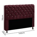 Ver imagem 5 de Cabeceira para Cama Casal 140cm Fernanda Veludo Vinho