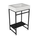 Ver imagem 1 de Gabinete Banheiro Ferro Iron Black 60x45cm Cuba Rennes Branco Fosco