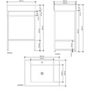 Ver imagem 3 de Gabinete Banheiro Ferro Iron Black 60x45cm Cuba Rennes Branco Fosco