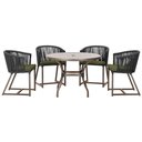 Ver imagem 1 de Mesa com 4 Cadeiras e Noronha Estofado 13 Trama Original Preto