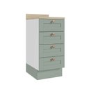 Ver imagem 2 de Balcão Planejado 4 Gavetas 40cm com Tampo Arizona CabeCasa MadeiraOriginals Verde/Menta/Branco