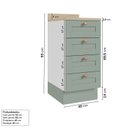 Ver imagem 3 de Balcão Planejado 4 Gavetas 40cm com Tampo Arizona CabeCasa MadeiraOriginals Verde/Menta/Branco