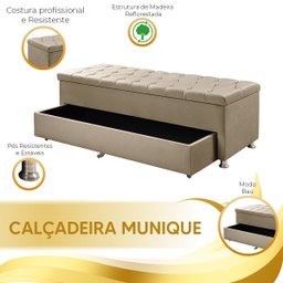 Calçadeira Sapateira Baú Munique 1.60 Veludo - Star Confort - 5