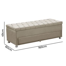 Calçadeira Sapateira Baú Munique 1.60 Veludo - Star Confort - 4